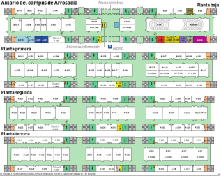 Plano del aulario del campus de Arrosadía de la UPNA