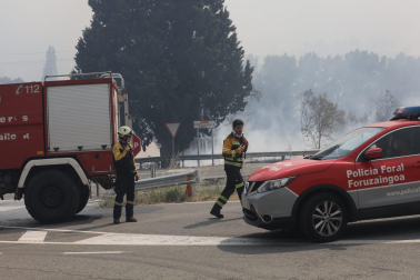 Fotos del incendio producido entre Obanos y Legarda.
