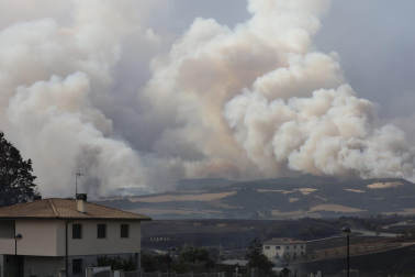Fotos del incendio producido entre Obanos y Legarda.