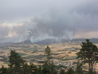 Fotos del incendio producido entre Obanos y Legarda.