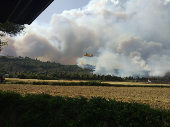 Fotos del incendio producido entre Obanos y Legarda en las cercanías de la localidad de Legarda.