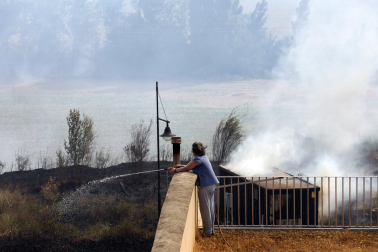 Fotos del incendio producido entre Obanos y Legarda.