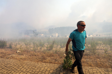 Fotos del incendio producido entre Obanos y Legarda.