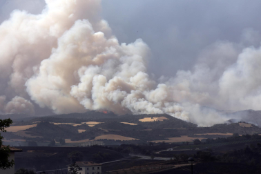 Fotos del incendio producido entre Obanos y Legarda.