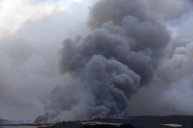 Fotos del incendio producido entre Obanos y Legarda.