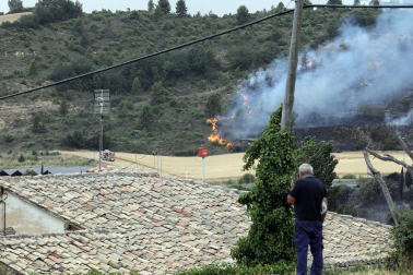 Fotos del incendio producido entre Obanos y Legarda.