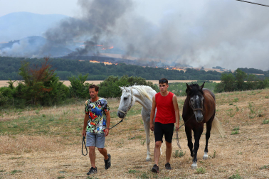 Fotos del incendio producido entre Obanos y Legarda.