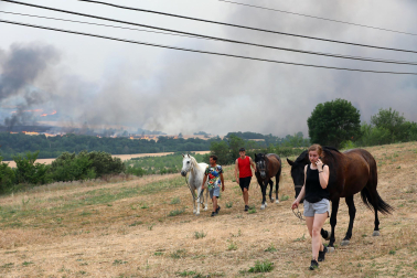 Fotos del incendio producido entre Obanos y Legarda.