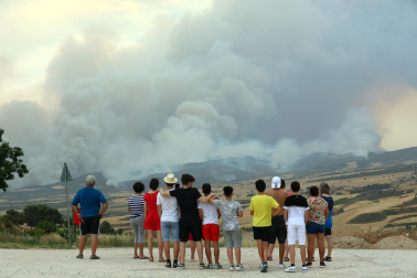 Fotos del incendio producido entre Obanos y Legarda.