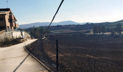 El fuego llegó muy cerca de las viviendas Obanos