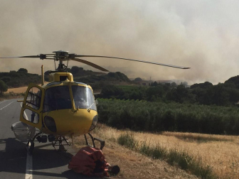 Helicópteros, repostando a 2 kilómetros de San Martín de Unx
