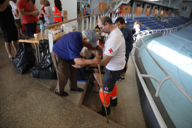 Vecinos de San Martín de Unx, realojados en Tafalla.