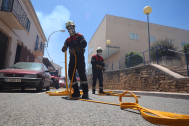 Incendio en San Martín de Unx, este domingo.
