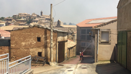 Incendio en San Martín de Unx, este domingo.