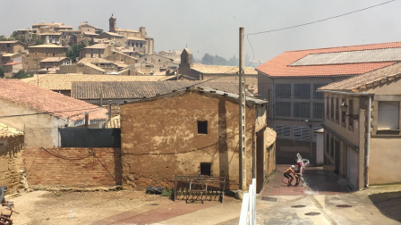 Incendio en San Martín de Unx, este domingo.