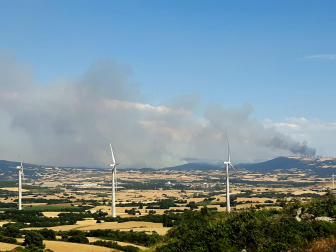 Incendio de la Valdorba desde Añorbe.