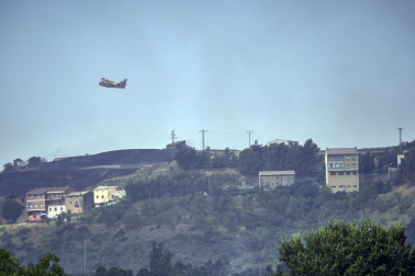 Fotos de los incendios activos en Navarra este domingo.