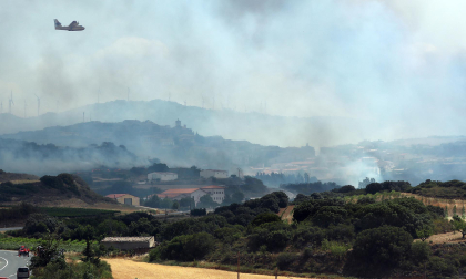 Fotos de los incendios activos en Navarra. El fuego en las cercanías de San Martín de Unx ha provocado el desalojo de la localidad.