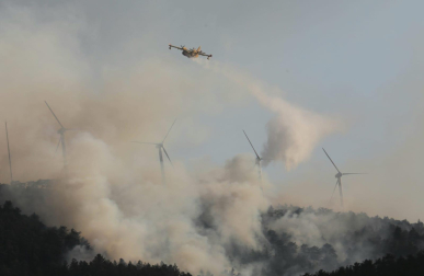 Incendio de El Perdón desde Astráin.