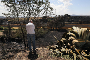 Fotos de los efectos de los incendios en Obanos, Puente la Reina, Legarda, Undiano y Astráin.