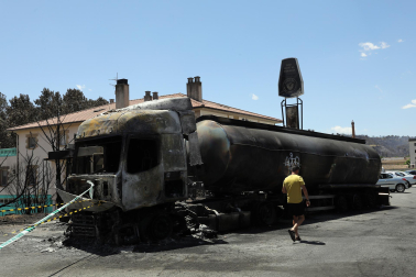 Fotos de los efectos de los incendios en Obanos, Puente la Reina, Legarda, Undiano y Astráin.