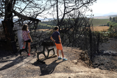 Fotos de los efectos de los incendios en Obanos, Puente la Reina, Legarda, Undiano y Astráin.