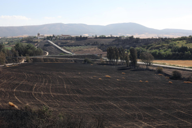Fotos de los efectos de los incendios en Obanos, Puente la Reina, Legarda, Undiano y Astráin.