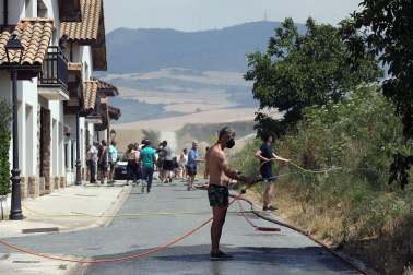 Fotos de los efectos de los incendios en Obanos, Puente la Reina, Legarda, Undiano y Astráin.