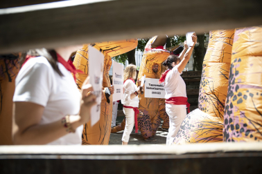 Manifestación PETA por el recorrido del encierro