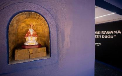 La hornacina de San Fermín, en el túnel de vestuarios de El Sadar