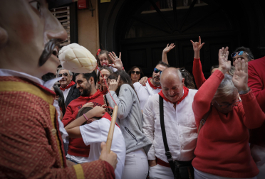 Los pamploneses han honrado a San Fermín en la procesión de este jueves, 7 de julio de 2022.