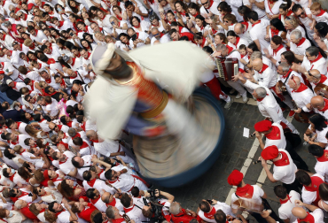 Los pamploneses han honrado a San Fermín en la procesión de este jueves, 7 de julio de 2022.