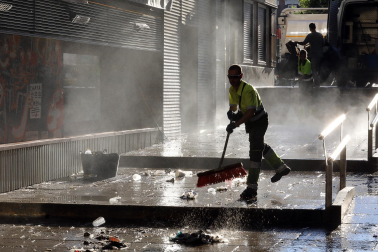 Kilos de basura en Pamplona en San Fermín