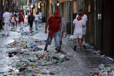 Kilos de basura en Pamplona en San Fermín
