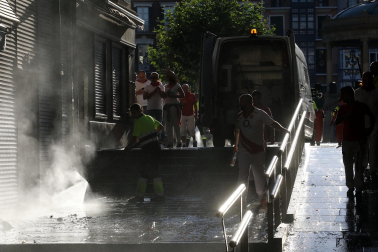 Kilos de basura en Pamplona en San Fermín