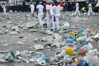 Kilos de basura en Pamplona en San Fermín