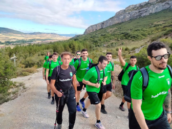 Jugadores de Anaitasuna en la Foz de Lumbier