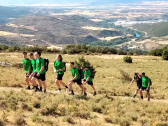 Jugadores de Anaitasuna en la Foz de Lumbier
