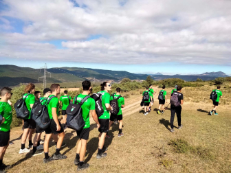 Jugadores de Anaitasuna en la Foz de Lumbier