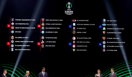 Composición final de los grupos de la Conference League tras el sorteo