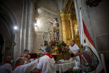 Día grande con la procesión a San Sebastián, patrón de Sangüesa, durante sus fiestas