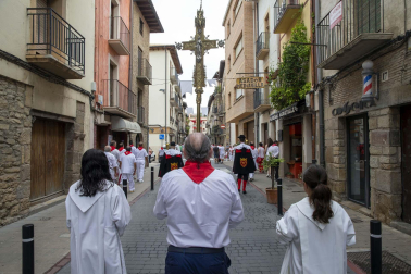 Día grande con la procesión a San Sebastián, patrón de Sangüesa, durante sus fiestas