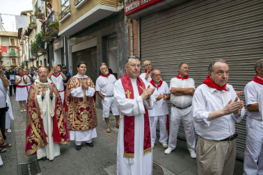 Día grande con la procesión a San Sebastián, patrón de Sangüesa, durante sus fiestas