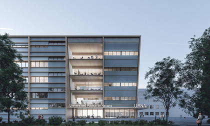 Recreación exterior de la nueva Facultad de Ciencias de la Salud de la UPNA