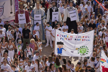Chupinazo en las fiestas de Huarte. /