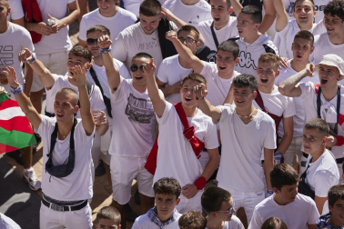 Chupinazo en las fiestas de Huarte. /