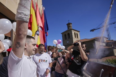 Chupinazo en las fiestas de Huarte. /