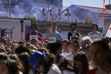 Chupinazo en las fiestas de Huarte. /