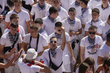 Chupinazo en las fiestas de Huarte. /