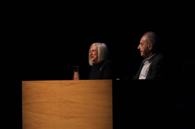 Teresa Catalán y Tomás Marco, en el diálogo previo al concierto.